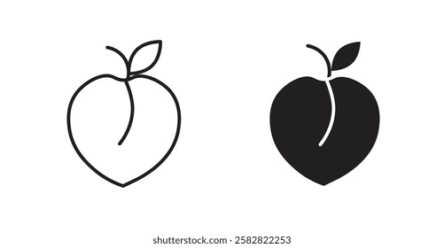 Peach filled and outlined icons vectors on white background