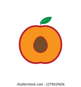 peach flat icon. colored vector design illustration.
