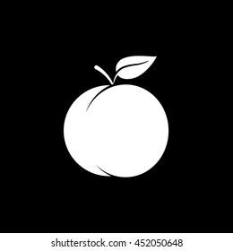 Peach Flat Icon On Black Background