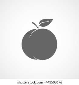 Peach Flat Icon On White Background