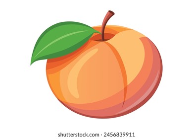 Peach flat vector illustration on white background