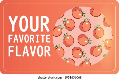 Peach Flavor Label Sticker Vector