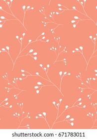 Peach Floral Vector Pattern