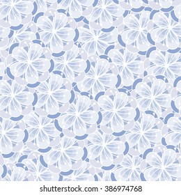 Peach flower blossom seamless ornament. Floral vector background. Serenity tint pattern. 