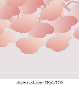 Peach flowers on grey background