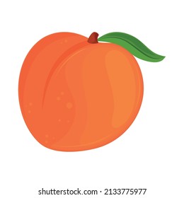 icono de fruta fresca de melocotón aislado