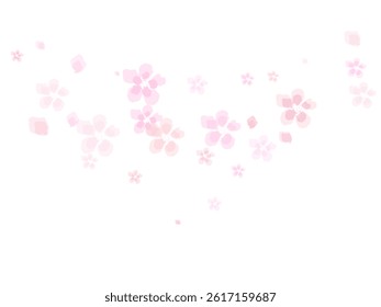 Peach Fresh Texture. Red Sakura Marriage Template.  Heart Fly Card. Tree Mother Poster. 
