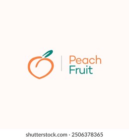 Peach fruit health food logo design vector template editable 