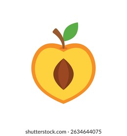 Peach fruit icon in flat style. Apricot vector illustration on isolated background. Nectarine nature snack sign business concept.