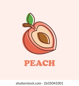 Peach fruit icon in flat style. Apricot vector illustration on isolated background. Nectarine nature snack sign business concept.