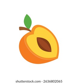 Peach fruit icon in flat style. Apricot vector illustration on isolated background. Nectarine nature snack sign business concept.