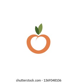 peach fruit icon logo symbol design element