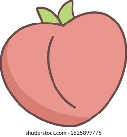 a peach fruit icon on transparent background