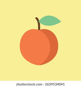 Peach fruit icon representing healthy, sweet, tropical food—ideal for nutrition, menus, summer, or vegan content.