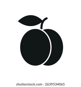 Peach fruit icon representing healthy, sweet, tropical food—ideal for nutrition, menus, summer, or vegan content.