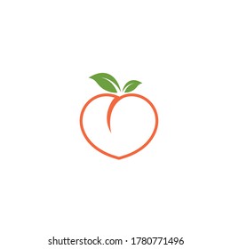 peach fruit icon vector illustrtion design template