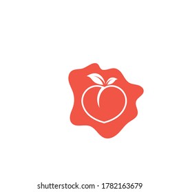 peach fruit icon vector illustrtion design template