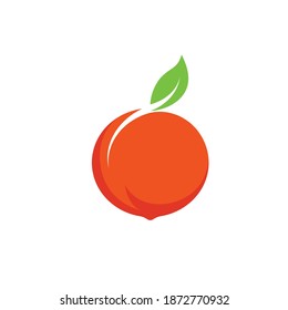 peach fruit icon vector illustrtion design template