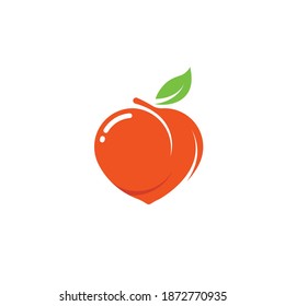 plantilla de diseño de ilustraciones vectoriales de icono de melocotón