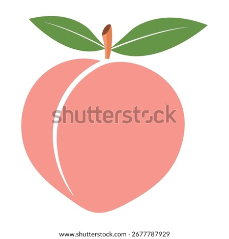 Peach Fruit Icon Vector – Organic Tropical Food Illustration
