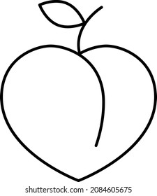 Contorno de vectores de iconos de fruta de color rosa