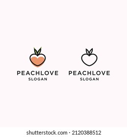 Peach fruit illustration logo design