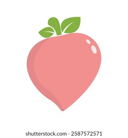 Peach fruit illustration logo design template