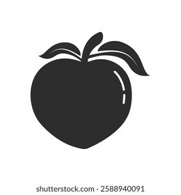 Peach fruit illustration logo design template