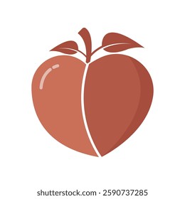 Peach fruit illustration logo design template