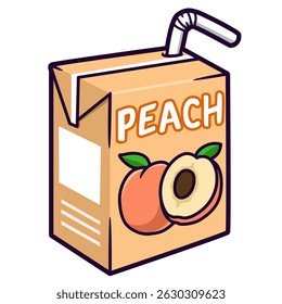 peach fruit juice cartoon sticker illustration