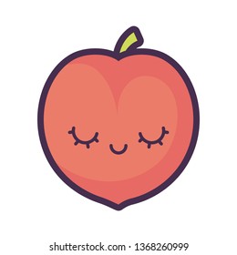 peach fruit kawaii character