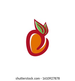 Peach Fruit Logo Design Template Stock Vector (Royalty Free) 1610927878 ...