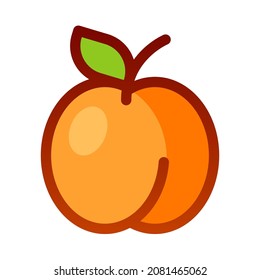 Peach Fruit Logo Icon Vector Illustration Stock Vector (Royalty Free ...