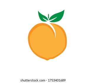 peach fruit logo vector concept illustration design.