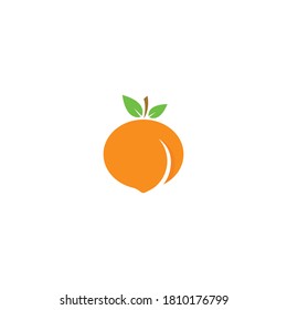 Peach fruit logo vector icon illustration design concept