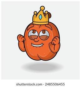 Peach Fruit Mascot Character Cartoon With Happy expression. For brand, label, packaging and product. Vector Illustration