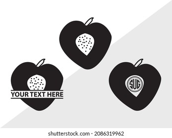 Peach Fruit Monogram Printable Vector Illustration svg