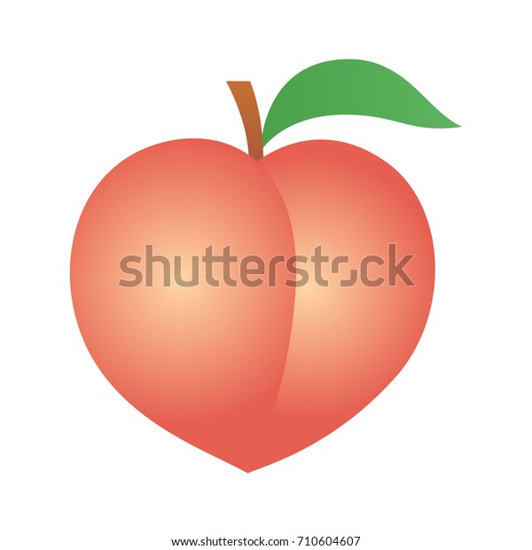 食べ物アプリやウェブサイト用の桃の果実やネクタリンと葉のベクター画像アイコンイラスト のベクター画像素材 ロイヤリティフリー