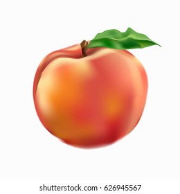 Peach. Fruit on a white background.