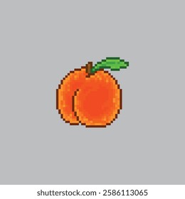 Peach fruit, pixel art food