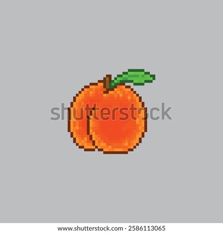 Peach fruit, pixel art food