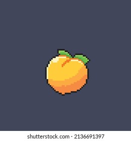 peach fruit in pixel style