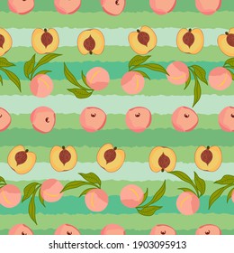 Peach fruit repeat vector pattern