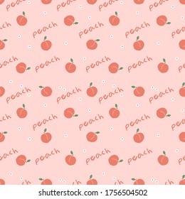 peach fruit seamless. Fresh fruit concept.