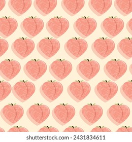 peach fruit seamless pattern in vector