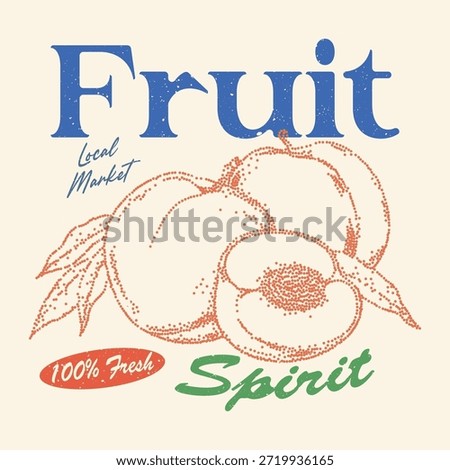 Peach fruit t-shirt designs, fruit print design. summer fruit t-shirt. slogan typography text. California Fruit Club, peach vector art with typography, women's food fashion graphics