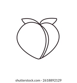 Peach fruit vector emoji illustration symbol sign icon