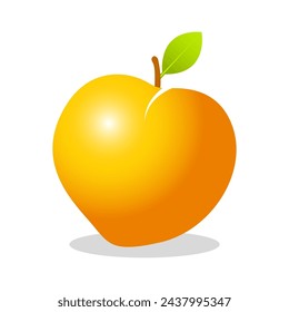 Pfirsichfrucht Vektor-Illustration isoliert auf weißem Hintergrund