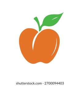Vector de frutas de melocotón con fondo blanco