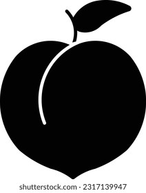 peach fruit vegetable food healthy Glyph
